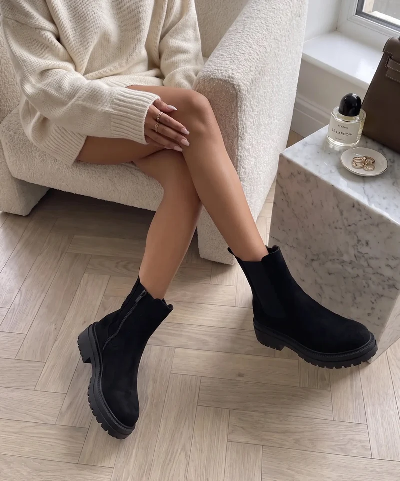 Wildleder Chelsea Boots Lania Schwarz