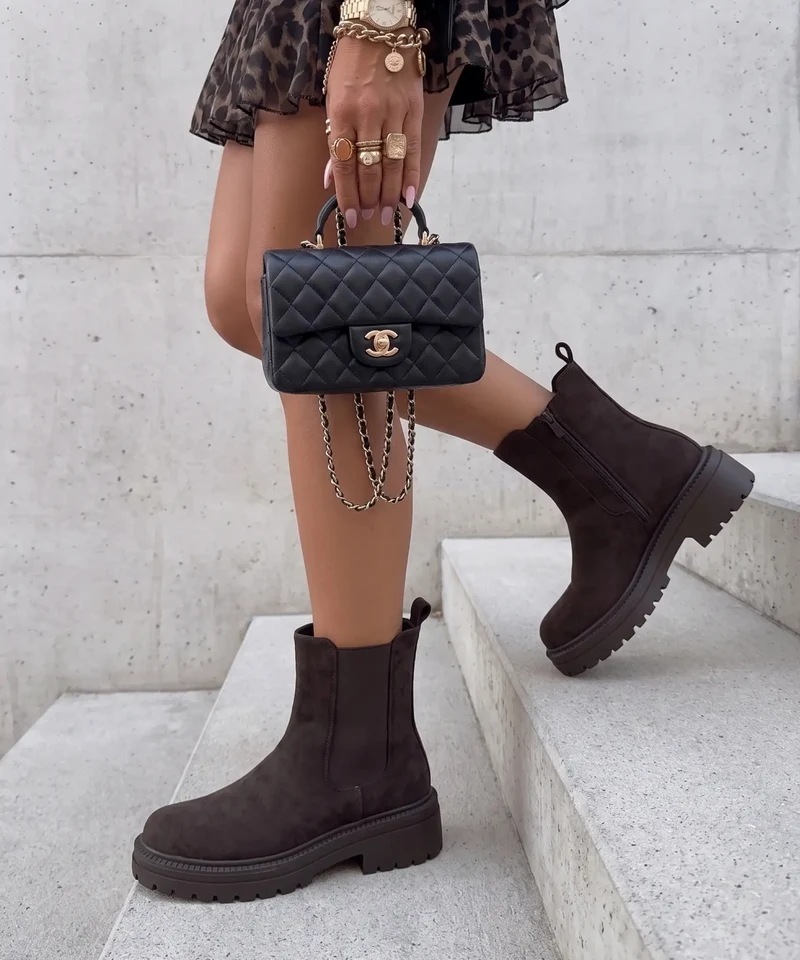 Wildleder Chelsea Boots Lania Dunkelbraun