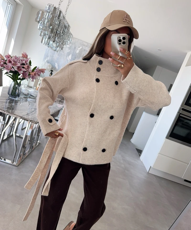 Strick Jacke Ilyria Beige