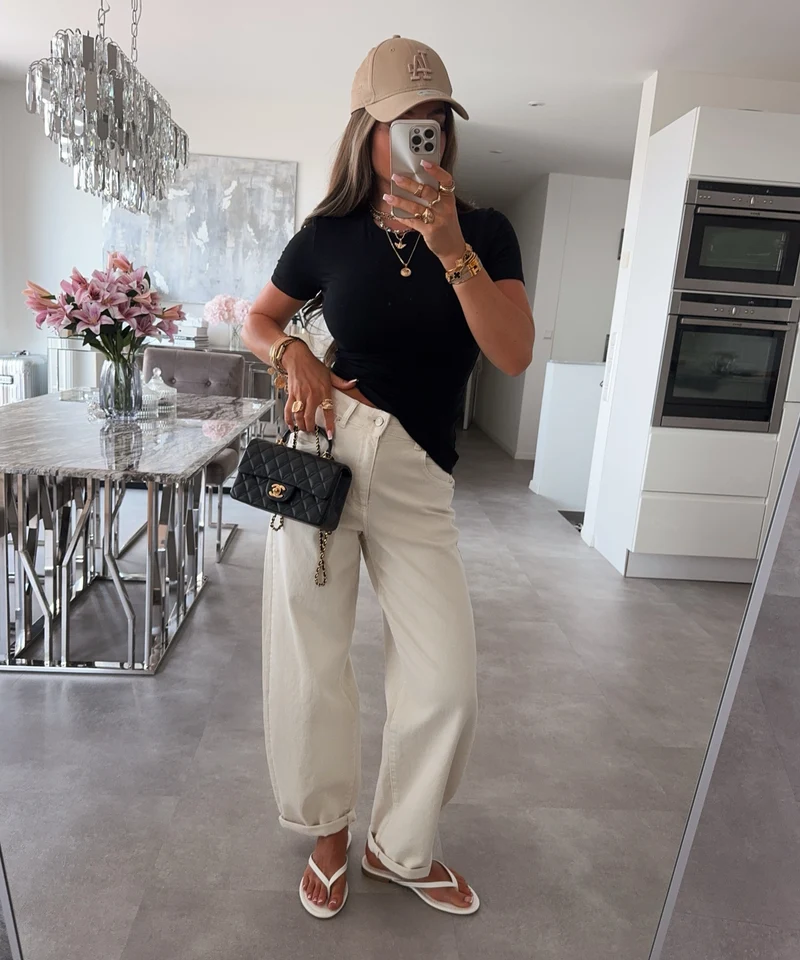Stretch Balloon Jeans Ronya Creme