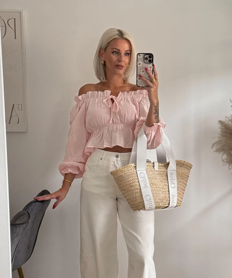 Musselin Bluse Evanthe Rosa