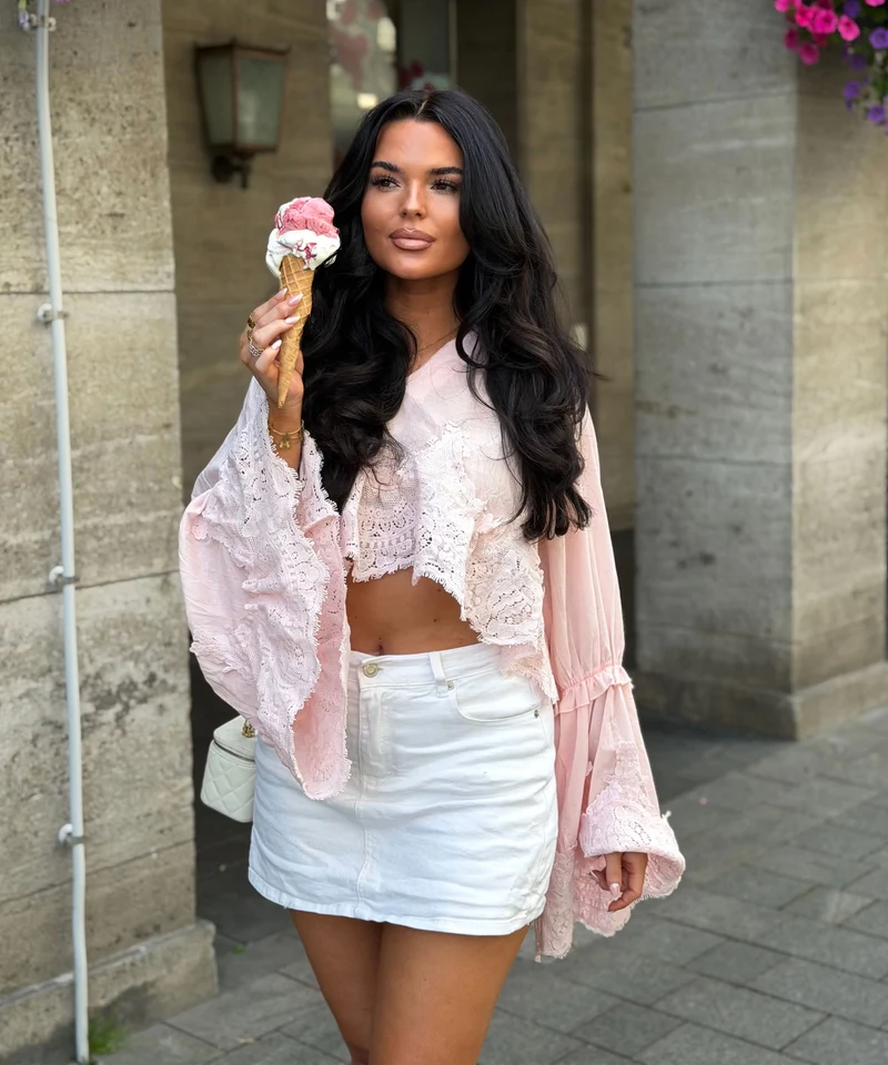 Baumwoll Bluse Cleonora Rosa