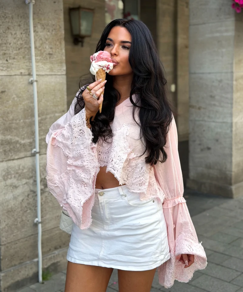Baumwoll Bluse Cleonora Rosa