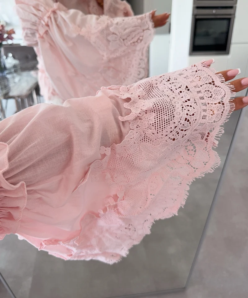 Baumwoll Bluse Cleonora Rosa
