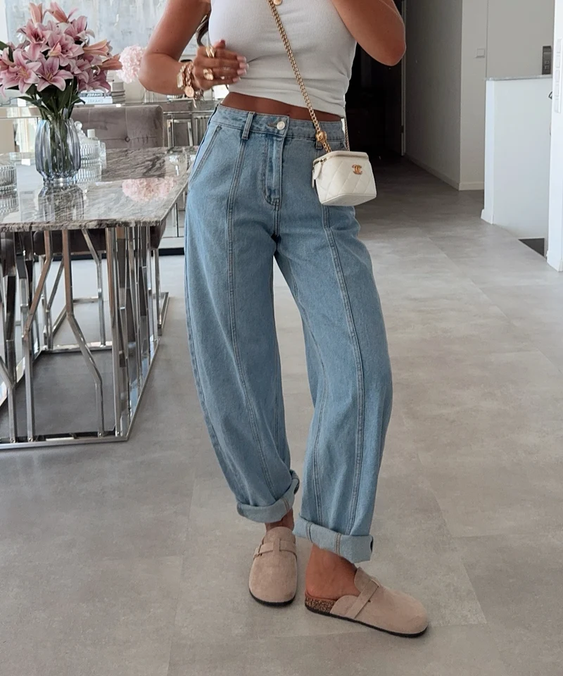 Stretch Barrel Jeans Maelis Blau