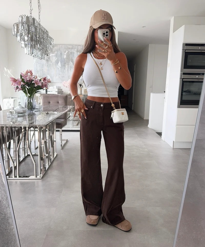 Stretch Straight Leg Jeans Kessi Braun