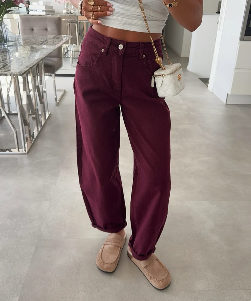 Stretch Balloon Jeans Aviana Bordeaux