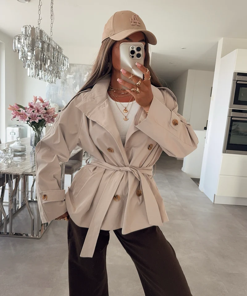Short Trenchcoat Jacke Olya Beige