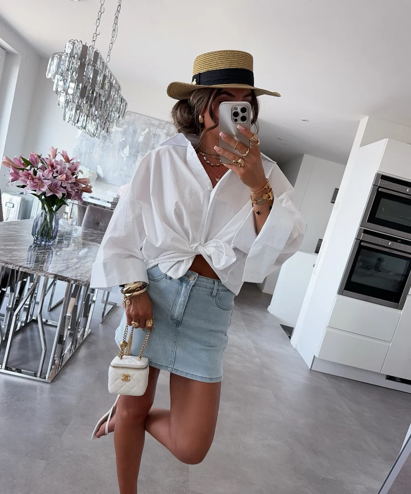 Hemdbluse Positano Weiß