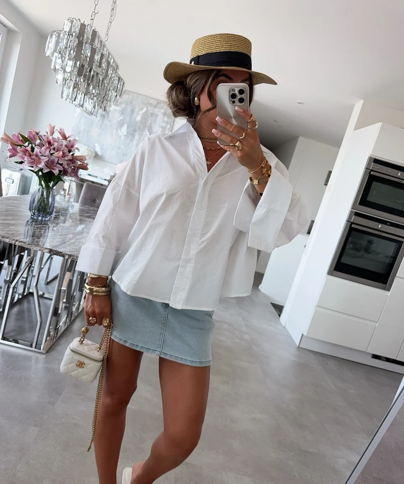 Hemdbluse Positano Weiß