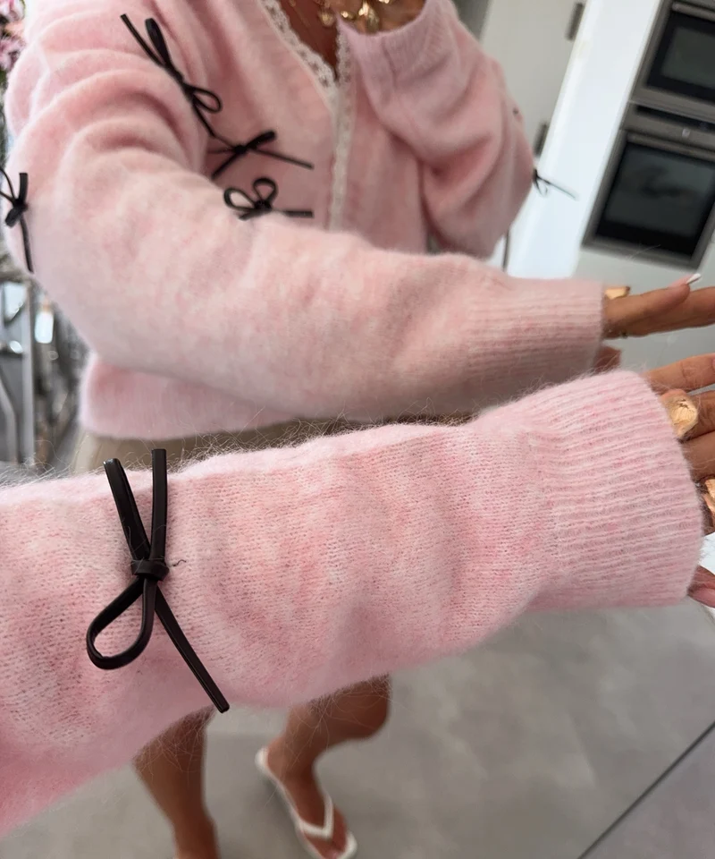 Schleifen Cardigan Alenya Rosa