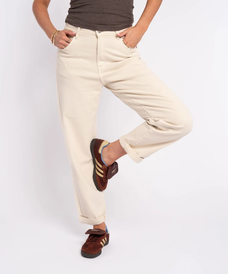 Stretch Mom Jeans Leava Beige