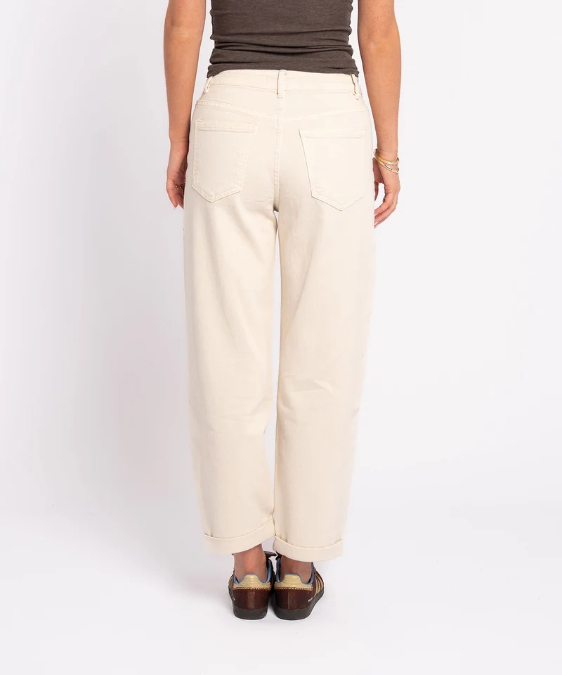 Stretch Mom Jeans Leava Beige