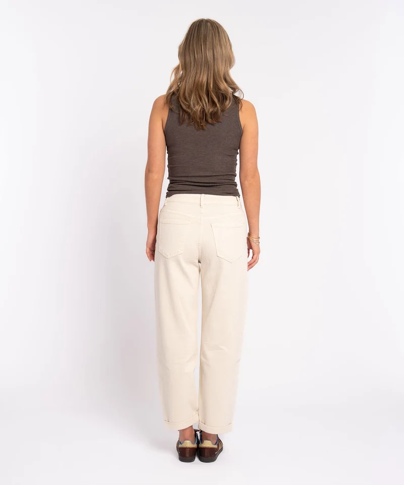 Stretch Mom Jeans Leava Beige