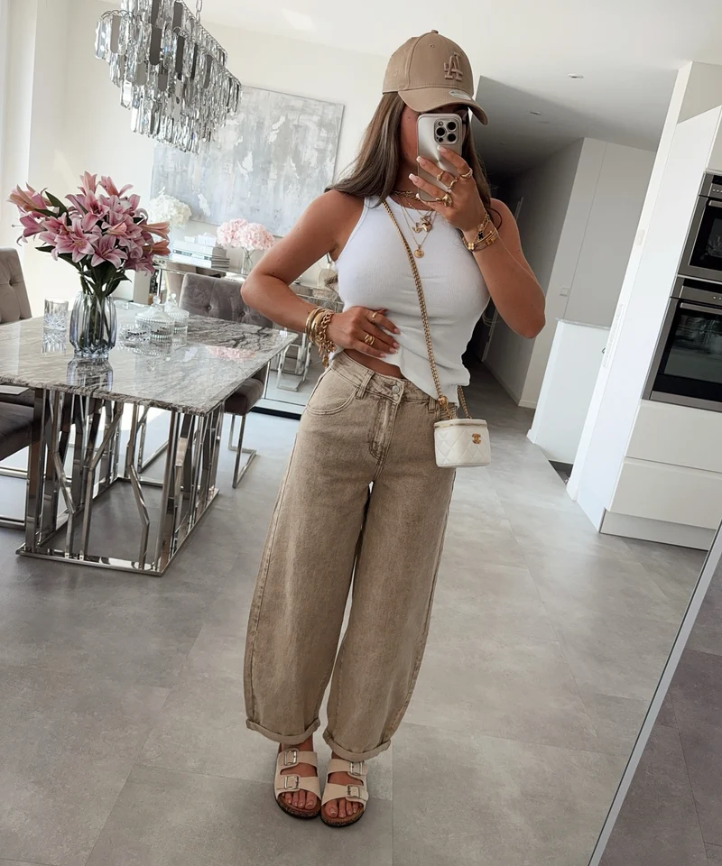 Stretch Balloon Jeans Laeticia Beige