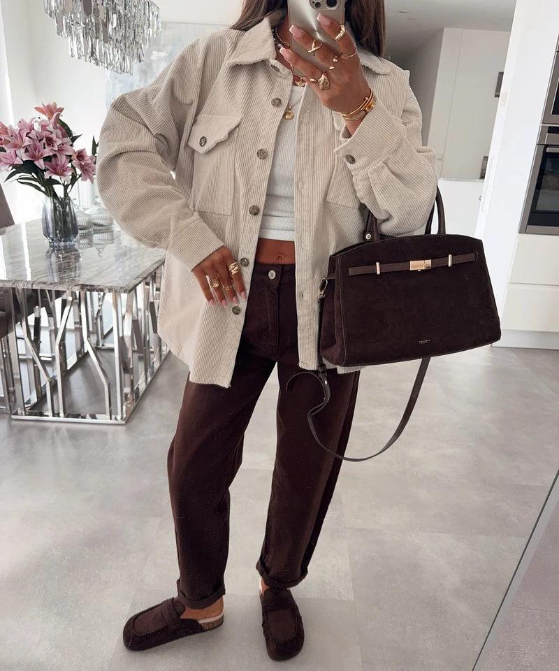 Cord Hemd Hedda Beige