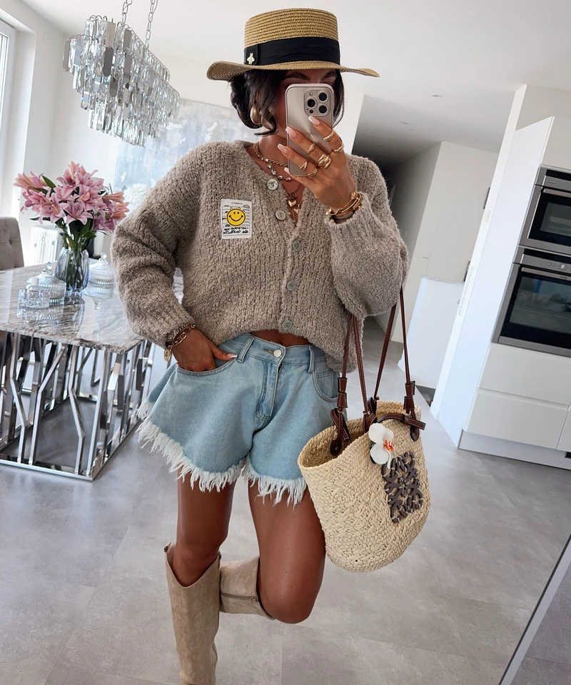 Boucle Cardigan Lalya Taupe