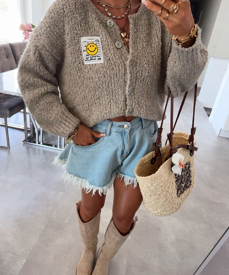 Boucle Cardigan Lalya Taupe