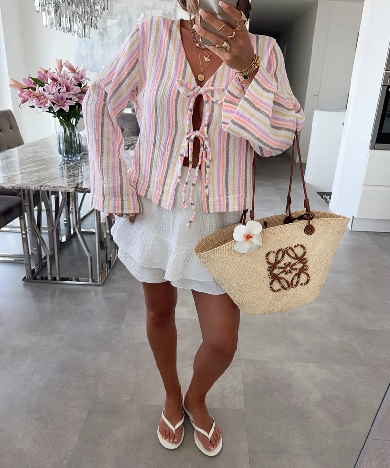Musselin Bluse Molani Streifen Bunt