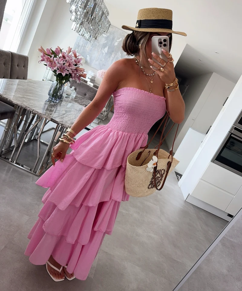 Baumwoll Kleid Karolina Pink