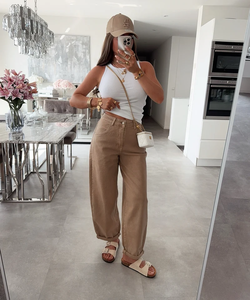 Stretch Balloon Jeans Aleno Camel
