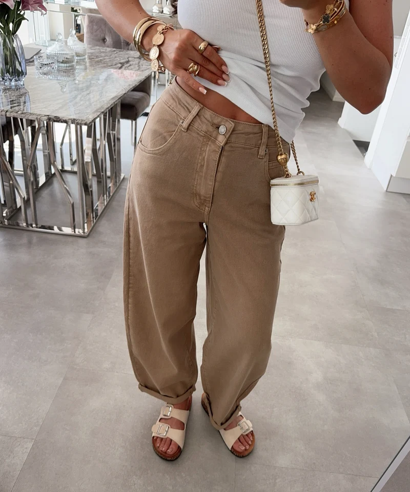 Stretch Balloon Jeans Aleno Camel