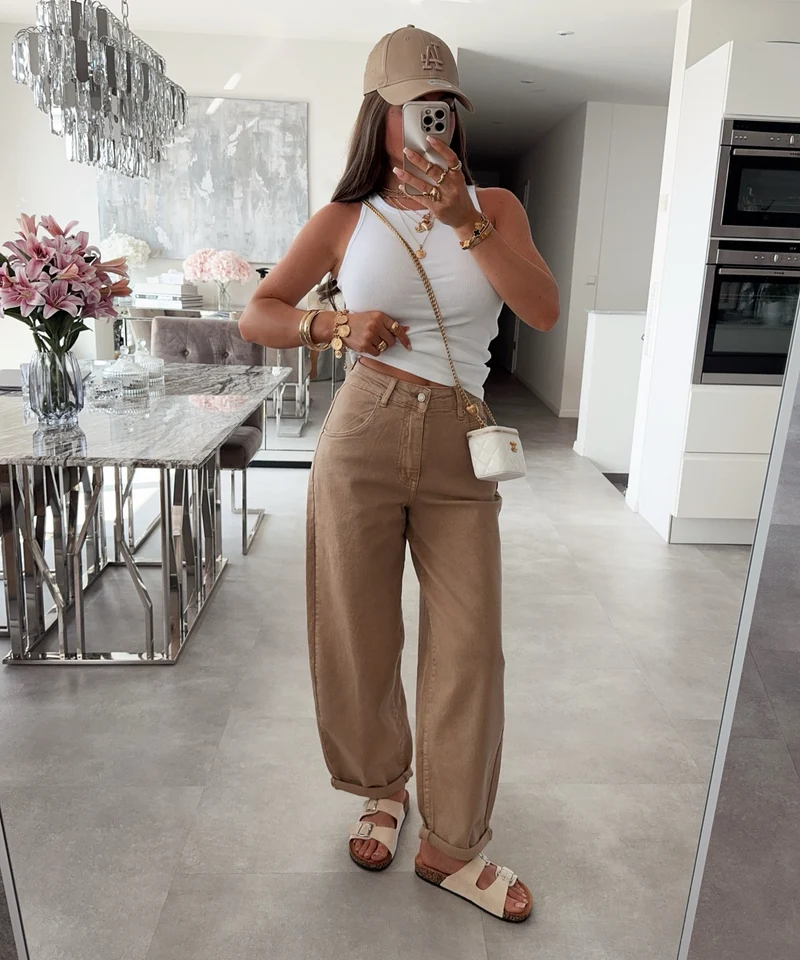 Stretch Balloon Jeans Aleno Camel
