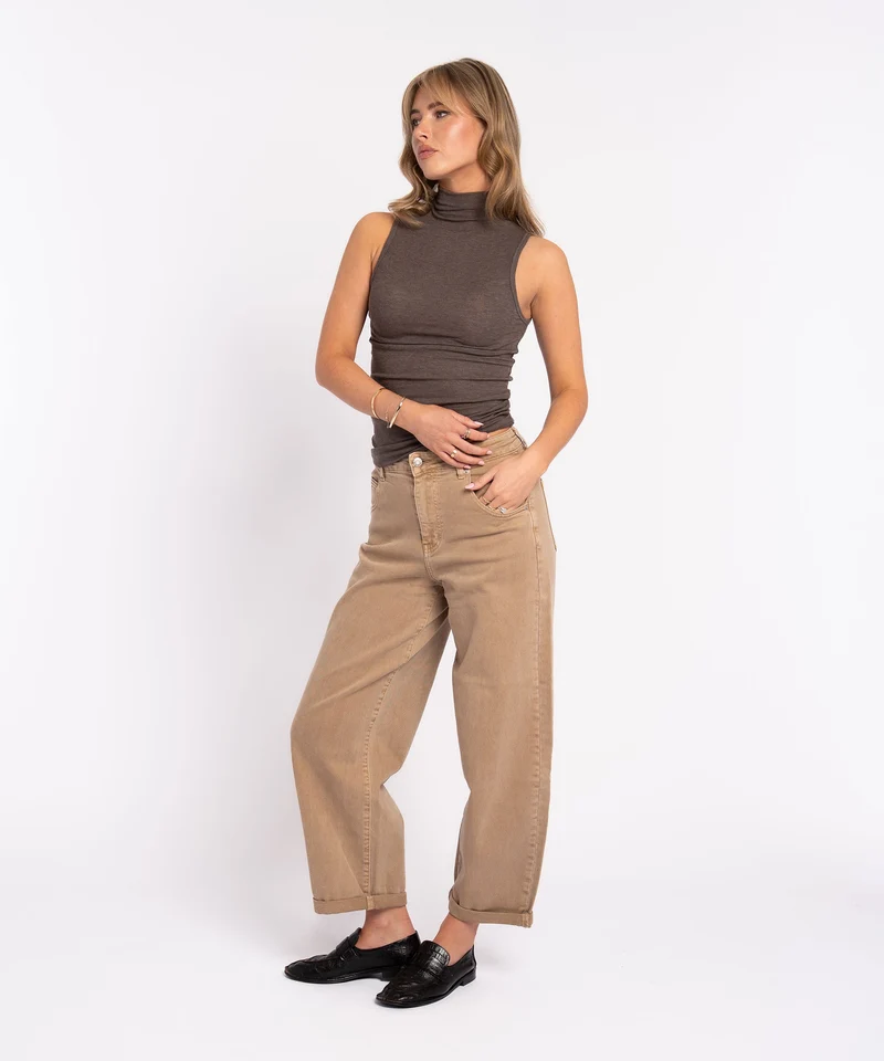 Stretch Balloon Jeans Aleno Camel