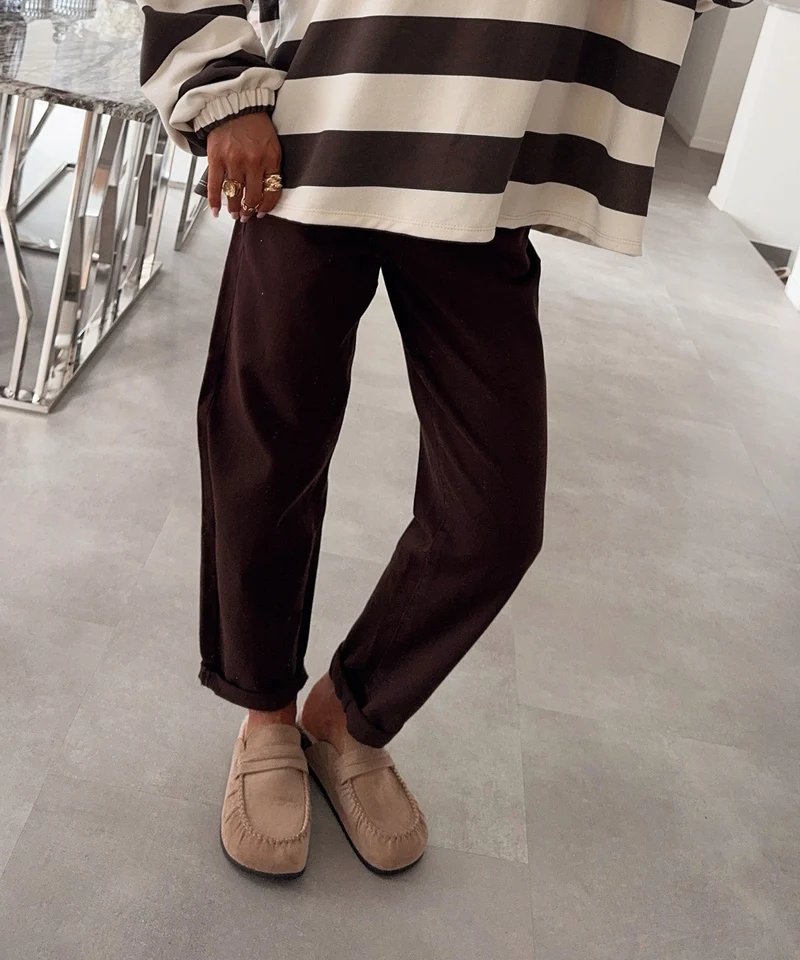 Stretch Mom Jeans Peppi Braun