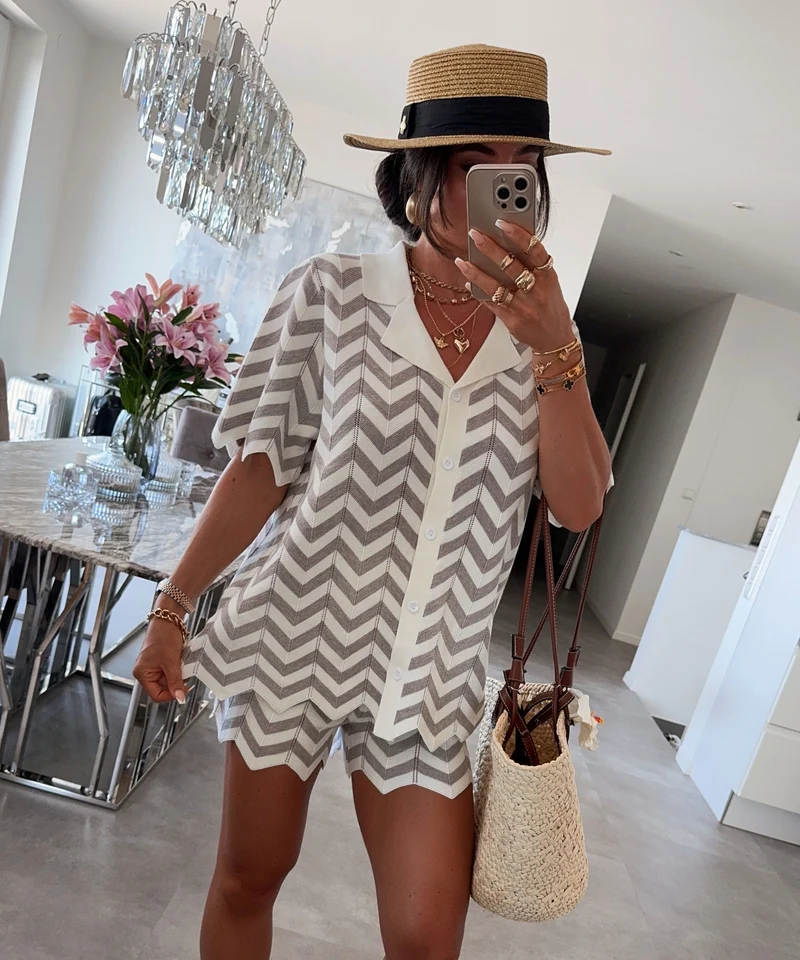 Shorts Aloa Weiß Grau