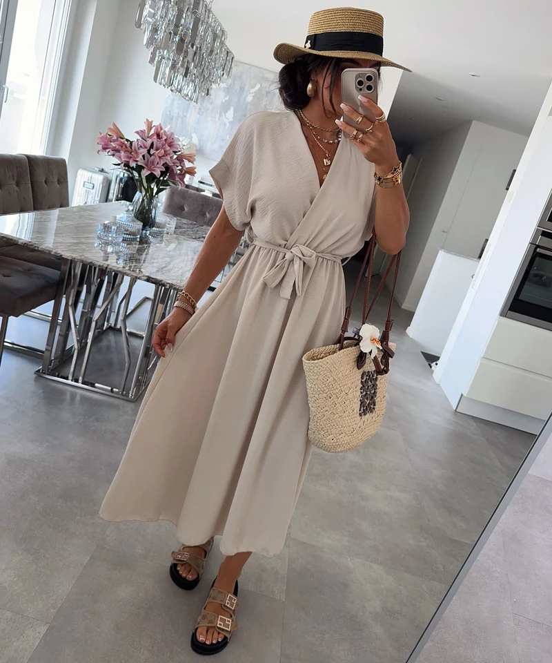 Kleid Enja Beige