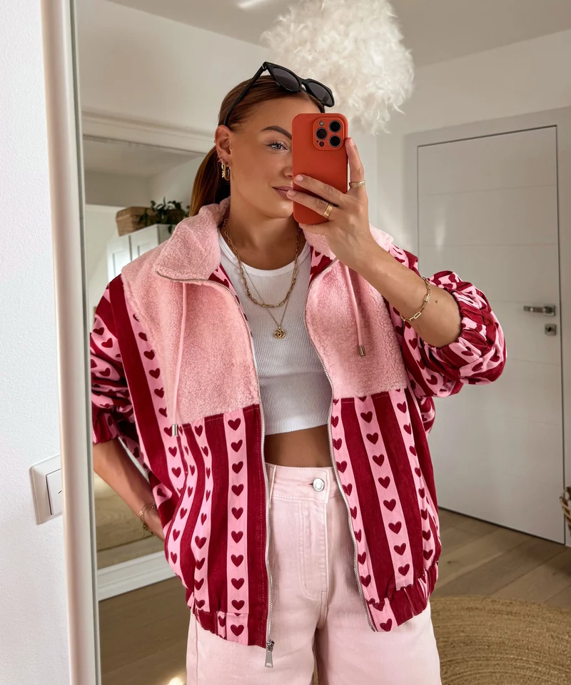 Zip Jacke Emma Rot Pink