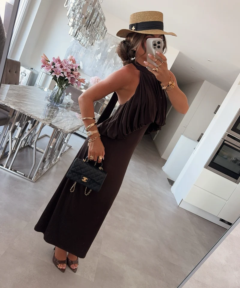 Maxi Kleid Ilenia Dunkelbraun