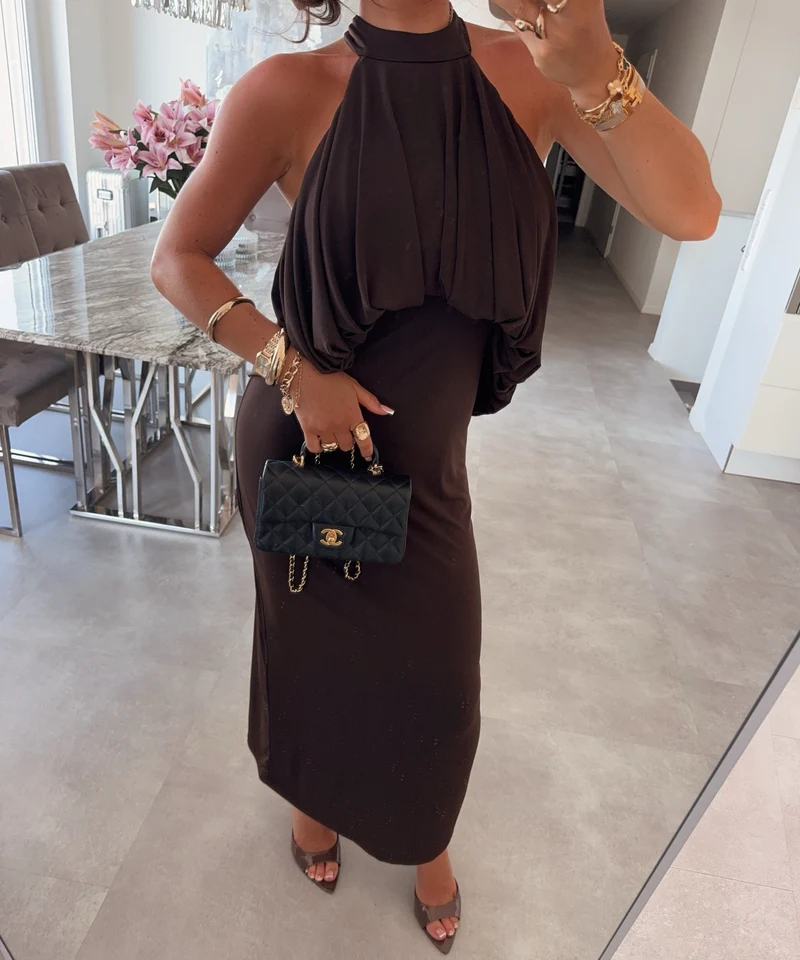 Maxi Kleid Ilenia Dunkelbraun