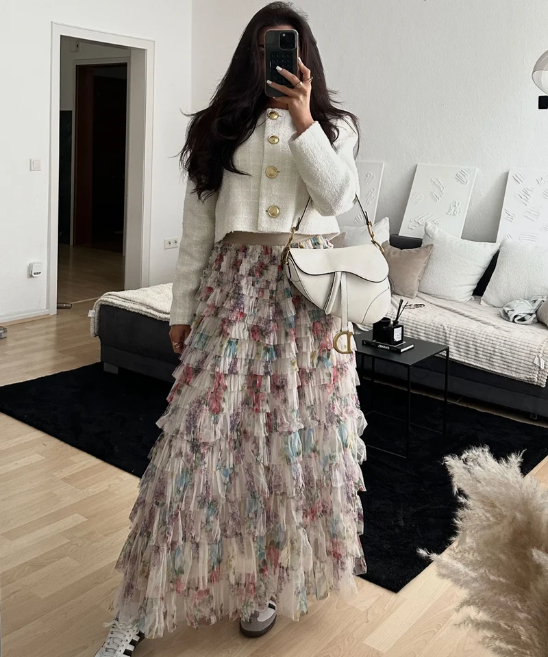 Maxi Rock Clover Beige