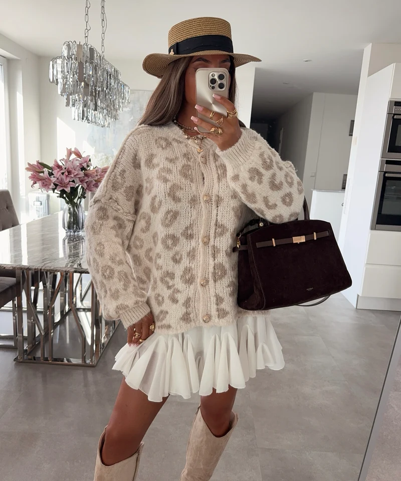 Cardigan Suri Leo Beige Taupe