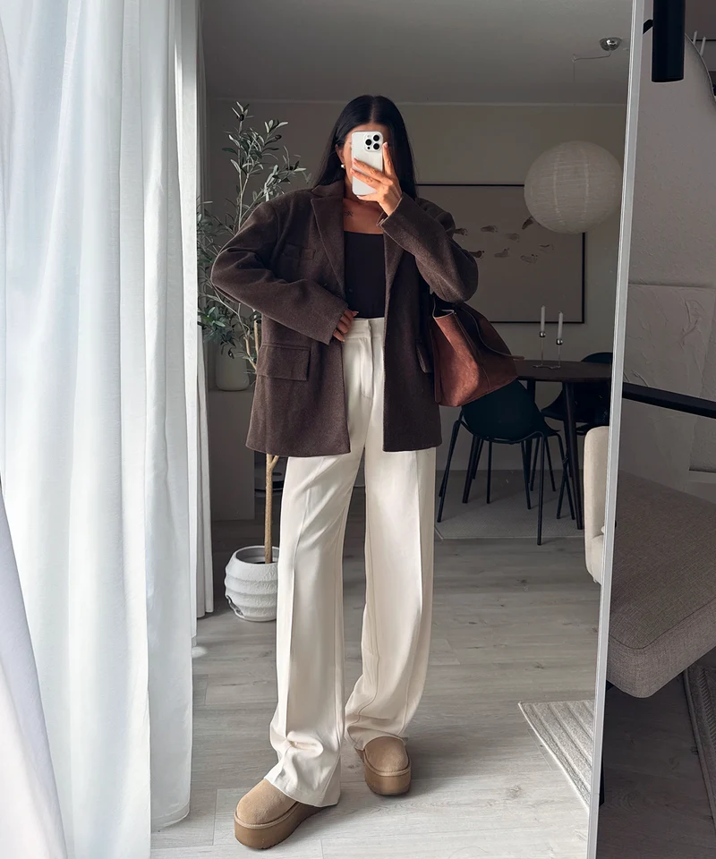 Bundfaltenhose Cleo Creme