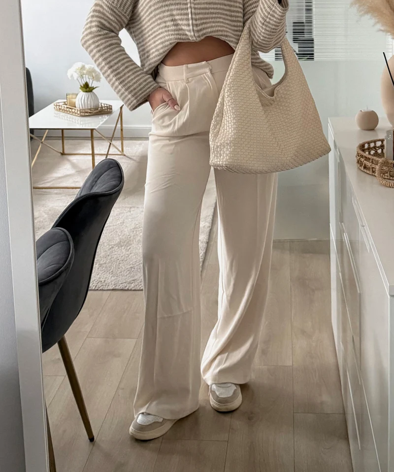 Bundfaltenhose Cleo Creme
