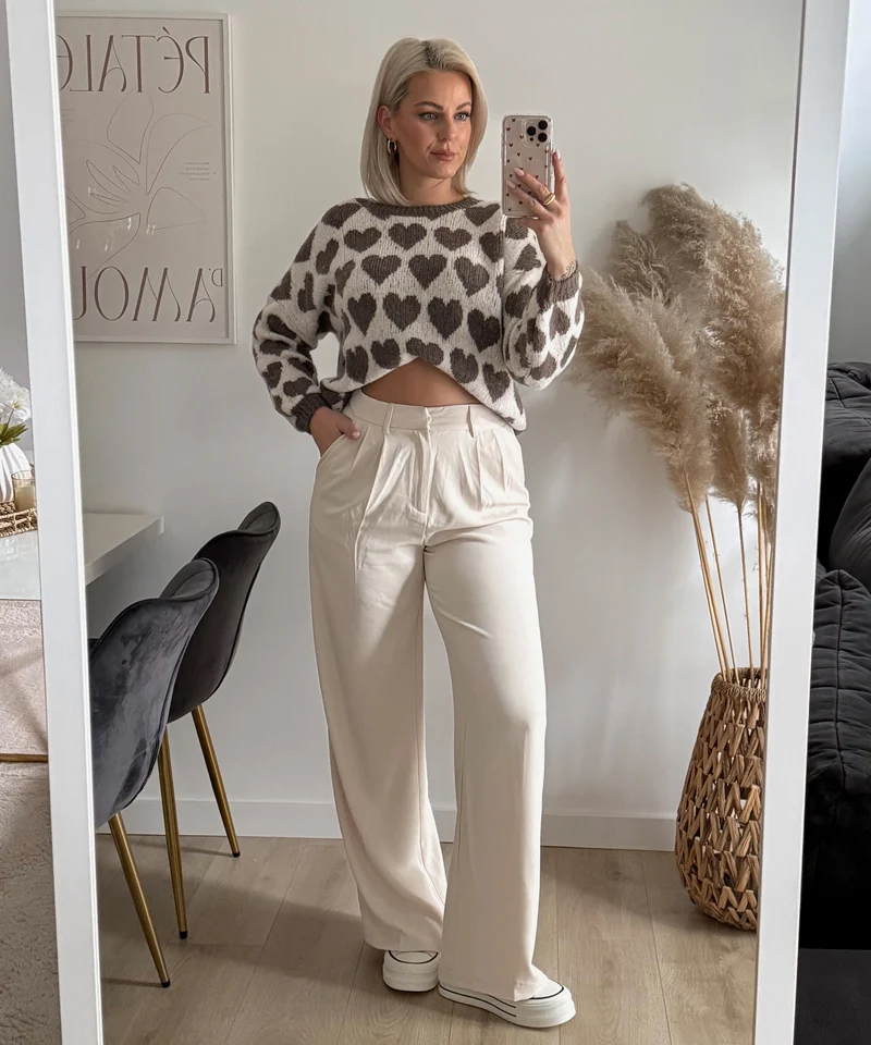 Pullover Mona Herzen Braun
