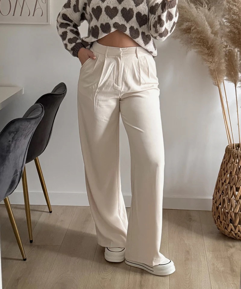 Bundfaltenhose Cleo Creme