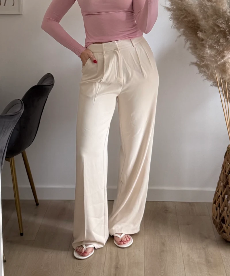 Bundfaltenhose Cleo Creme
