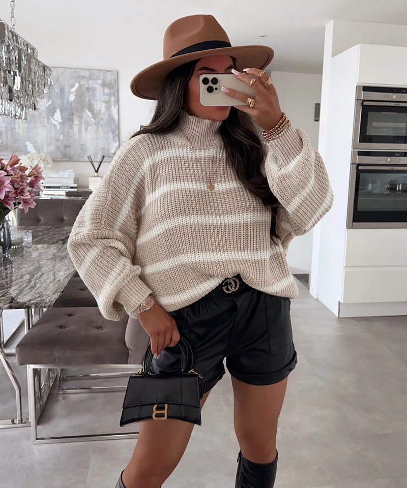 Strick Pullover Carter Weiß Beige