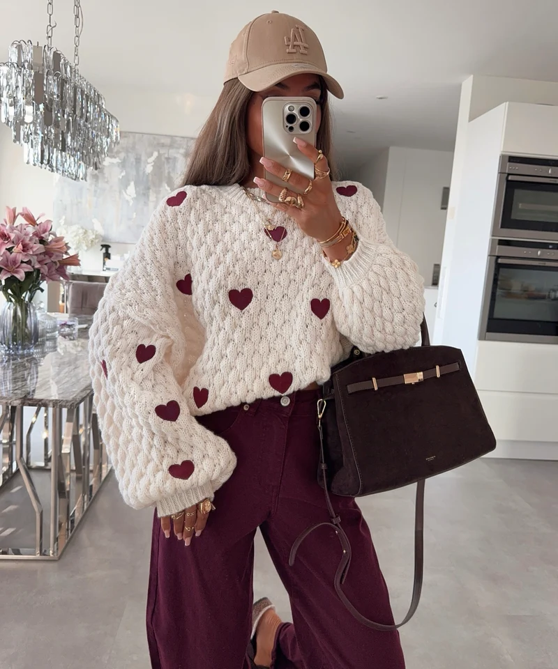 Herzchen Pullover Peya Beige