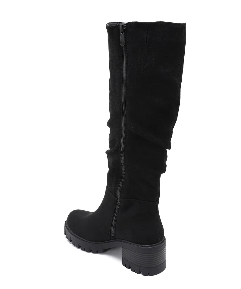 Wildleder Stiefel Fawn Schwarz