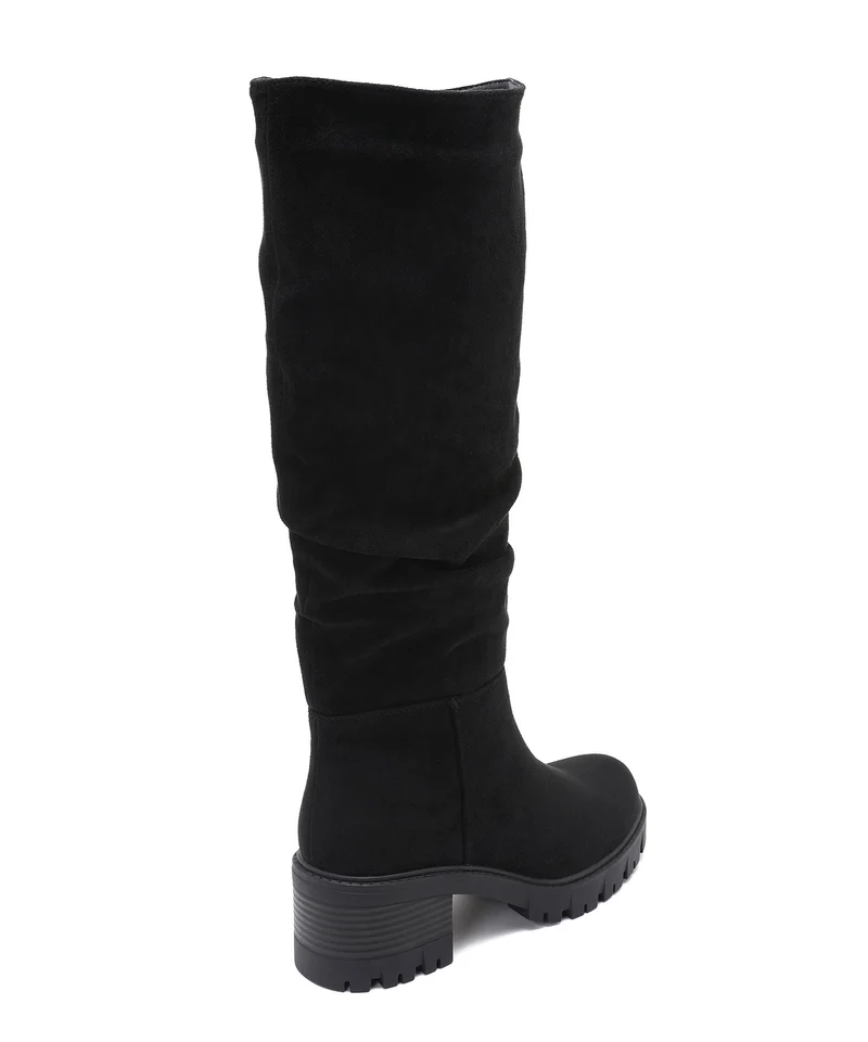 Wildleder Stiefel Fawn Schwarz