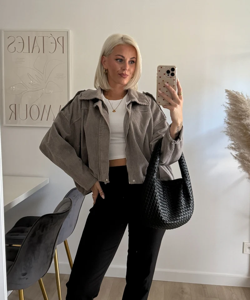 Cord Jacke Amber Taupe