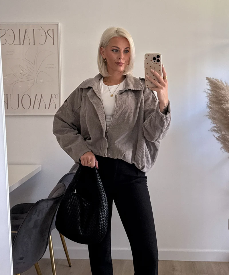 Cord Jacke Amber Taupe