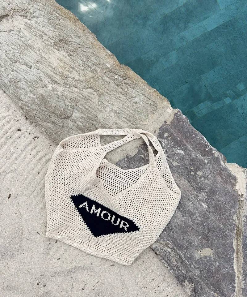 Baumwoll Tasche Amour Beige