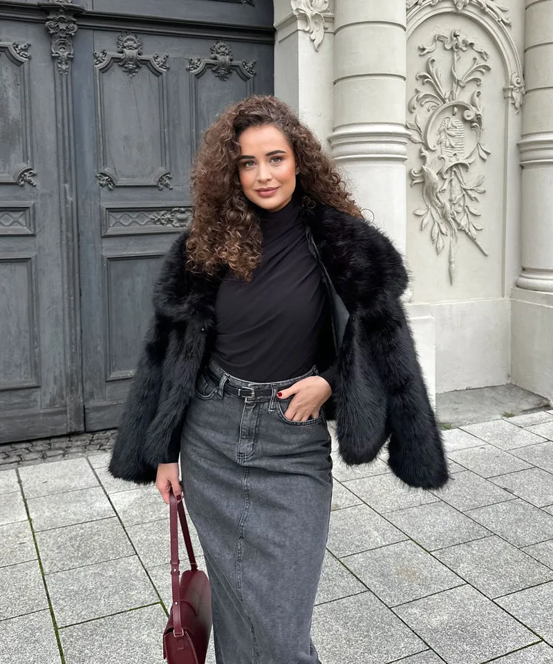 Felljacke Amara Schwarz