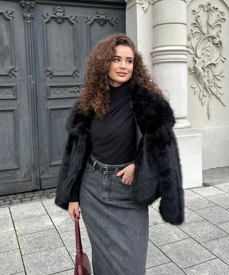 Felljacke Amara Schwarz